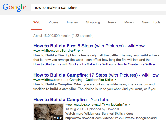 YouTube video in SERP screenshot. Which would you click on?