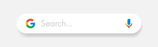 Close up image of the Google search bar