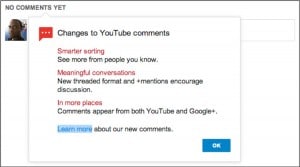 Changes to YouTube comments