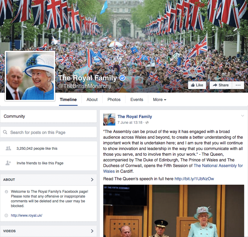 British Monarchy Facebook