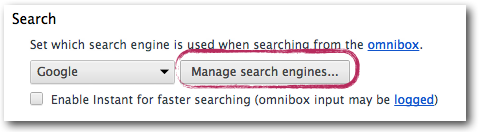Manage Search Engines In Chrome