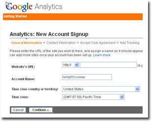 Analytics Account Signup